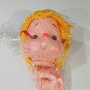 Extra lg 24" rubber doll head and hands for doll making. Vintage. Very rare.